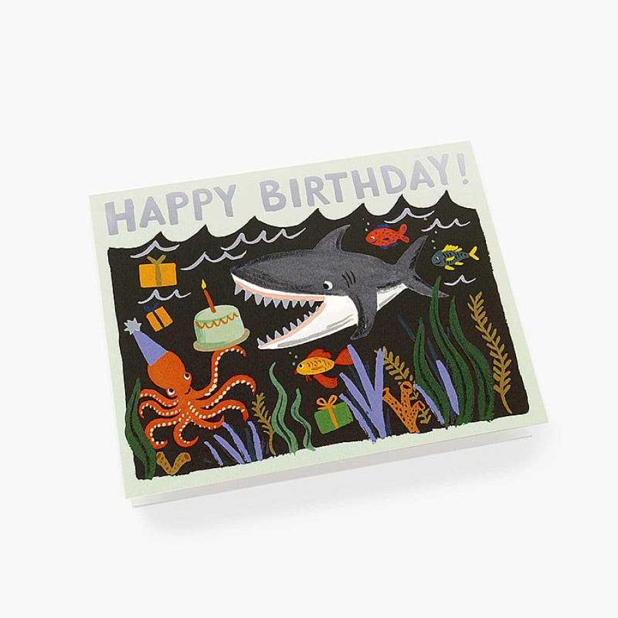 Lifestyle Rifle Paper Co. Anniversaires | Carte Double Anniversaire Requin - Rifle Paper Co