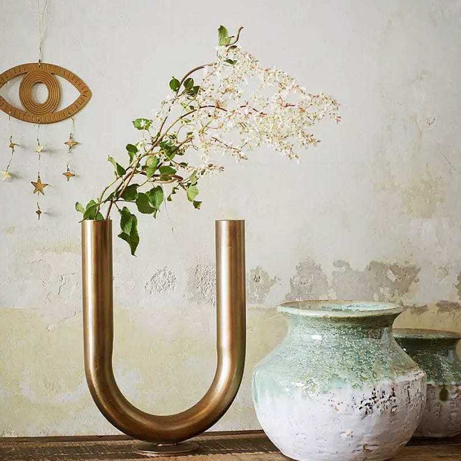 Maison & D Coration Madam Stoltz Vases | Vase En M Tal - Dor