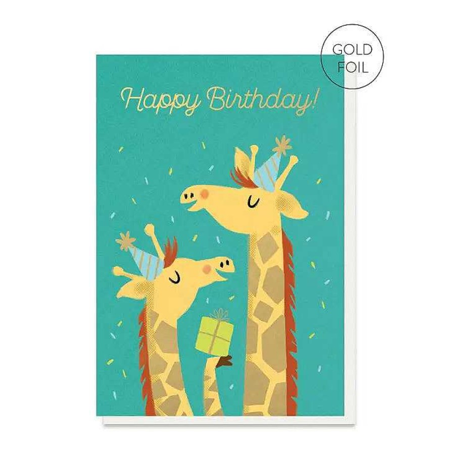 Lifestyle Stormy Knight Anniversaires | Carte Double "Happy Birthday" Girafe - Stormy Knight