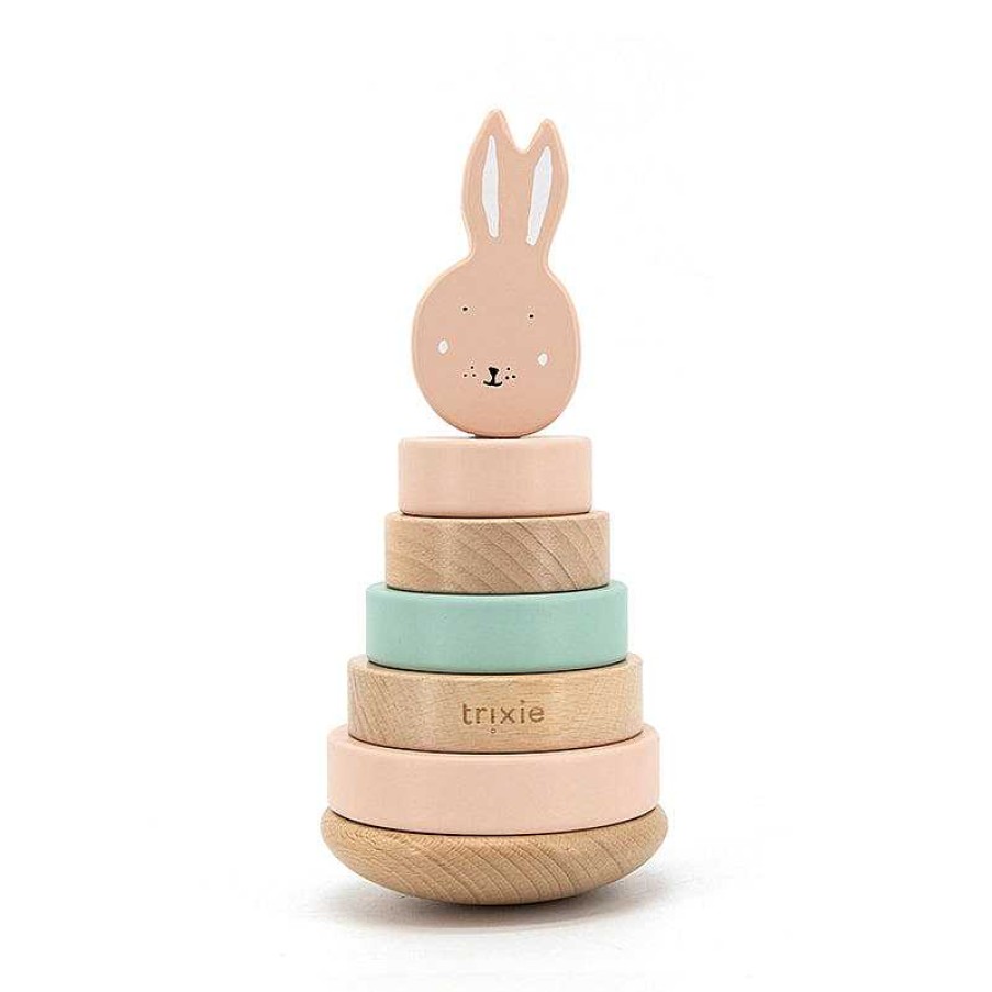 Kids Trixie Baby Jouets Ducatifs | Tour Empiler En Bois Lapin - Trixie Baby