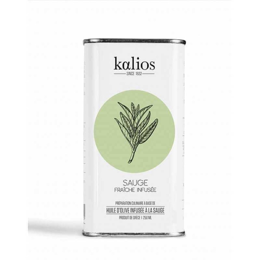 Epicerie Fine Kalios | Huile D'Olive Infus E La Sauge - Kalios