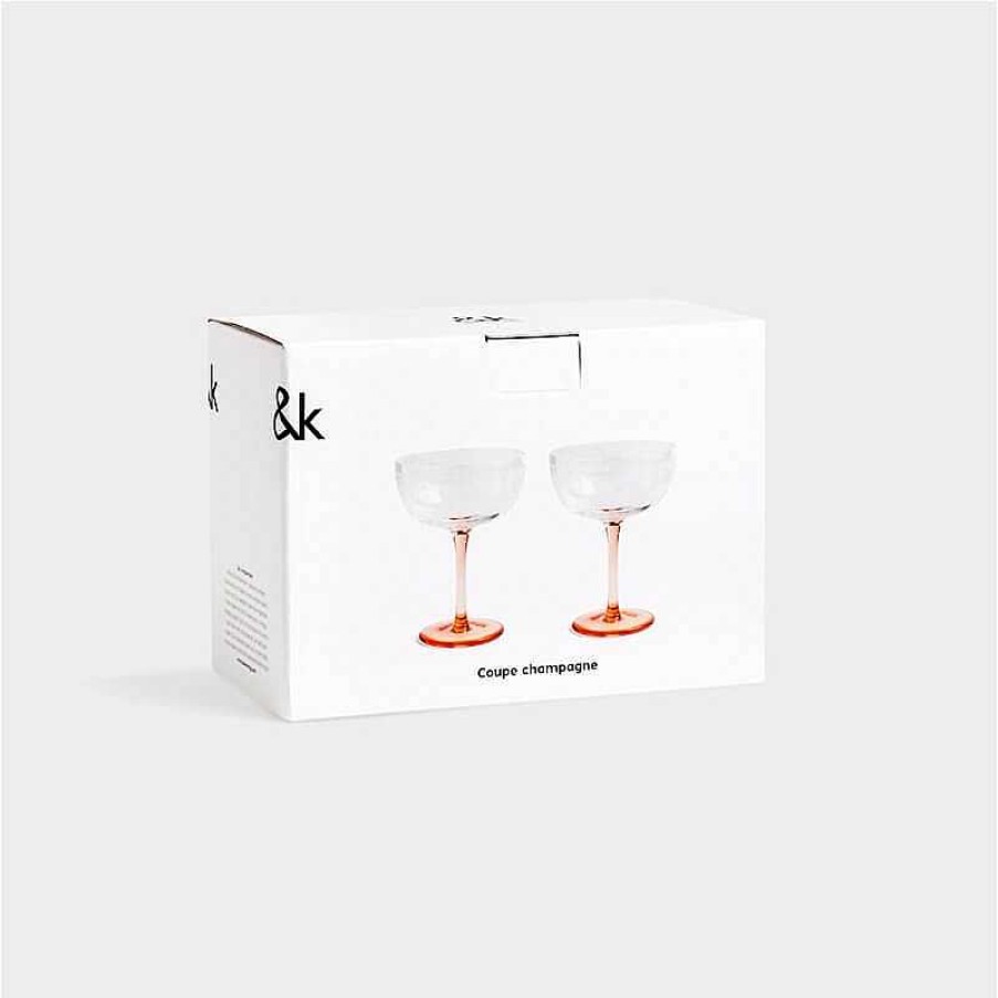 Maison & D Coration Klevering Verres, Carafes & Bouteilles | Set De 2 Coupe De Champagne Floral - Klevering