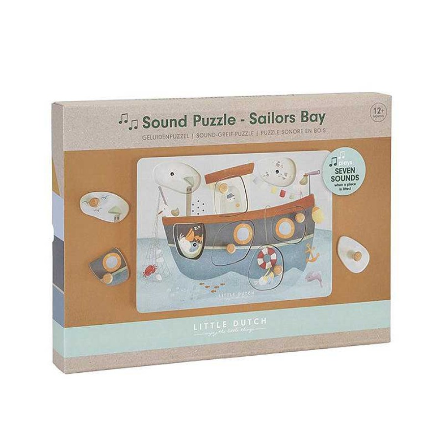 Kids Little Dutch Puzzles & Jeux De Soci T | Puzzle Sonore En Bois Sailors Bay - Little Dutch