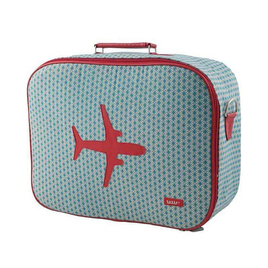 Kids Bakker Made With Love Valises | Valise Avion Canvas - Turquoise