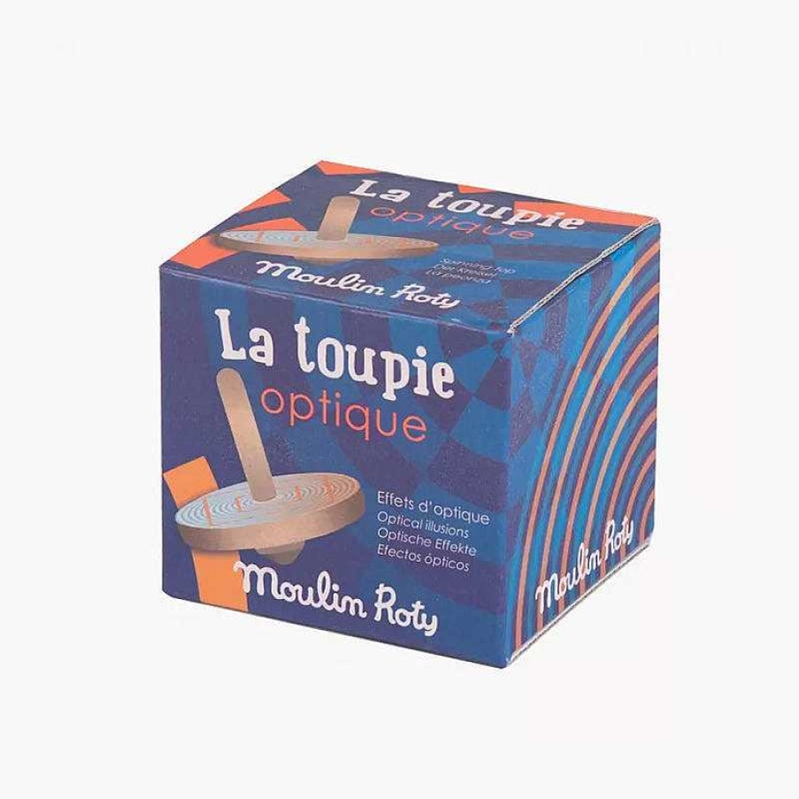 Kids Moulin Roty Jouets Co-Responsables | Toupie Optique En Bois - Moulin Roty