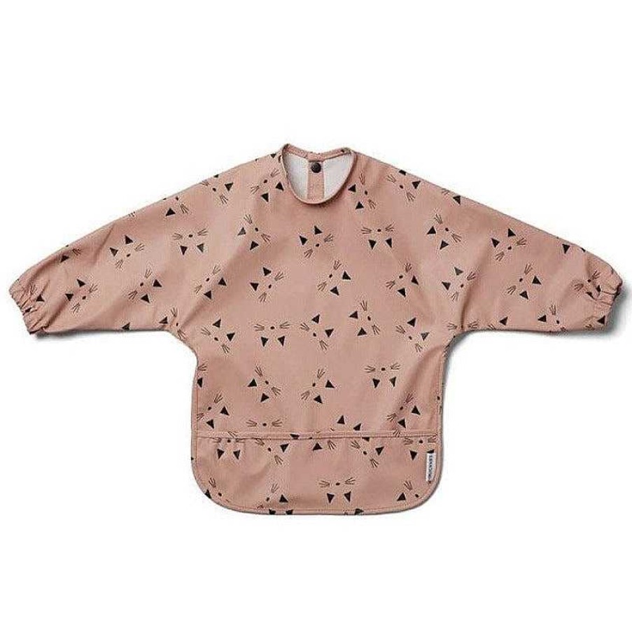 Kids Liewood Bavoirs | Bavoir Manches Longues Liewood - Chat Rose