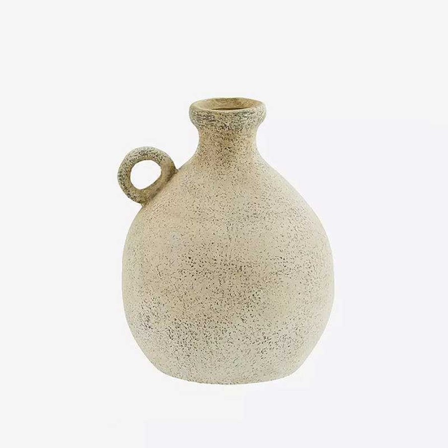 Maison & D Coration Madam Stoltz Vases | Madam Stoltz - Vase En Terre Cuite Beige Lav