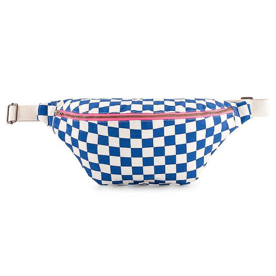 Femmes Rose in April Sacs / Bananes | Sac Banane Motif Damier Bleu / Cru - Rose In April