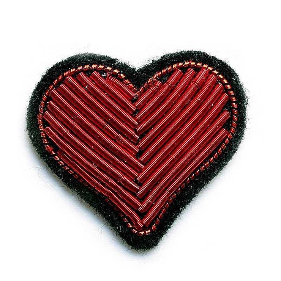 Femmes Macon et Lesquoy Broches & Pin'S | Broche Brod E Coeur Rouge - Macon Et Lesquoy