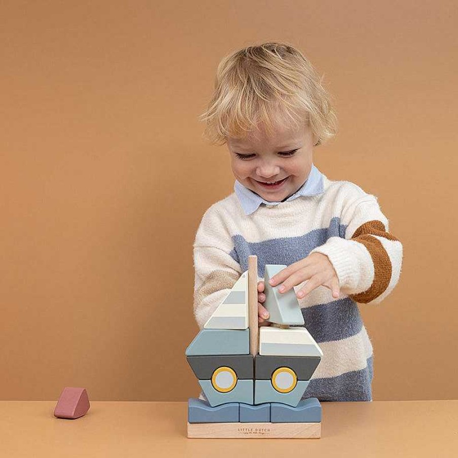 Kids Little Dutch Jouets Co-Responsables | Voilier En Bois - Empiler