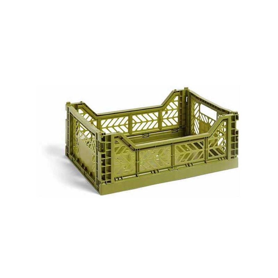 Maison & D Coration French Blossom Cagettes | Mini Cagette Pliable - Khaki