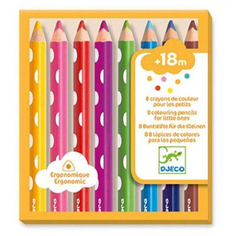 Kids Djeco Jeux Cr Atifs, De Loisir | 8 Crayons De Couleurs Pour Les Petits