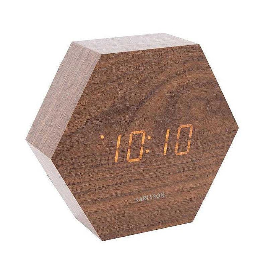 Maison & D Coration Karlsson Horloges, R Veils En Bois | R Veil Hexagone - Bois Fonc