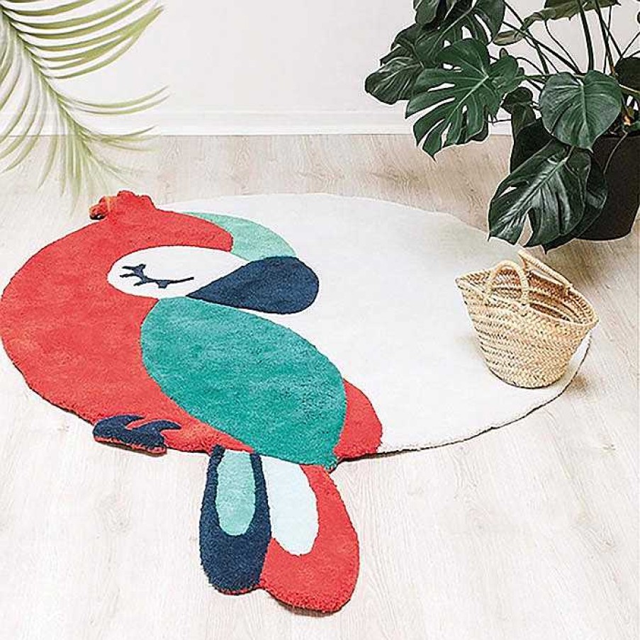 Kids Lilipinso Tapis De Jeu, D' Veil & Chambre Enfant | Tapis Enfant - Tropica Perroquet Vert