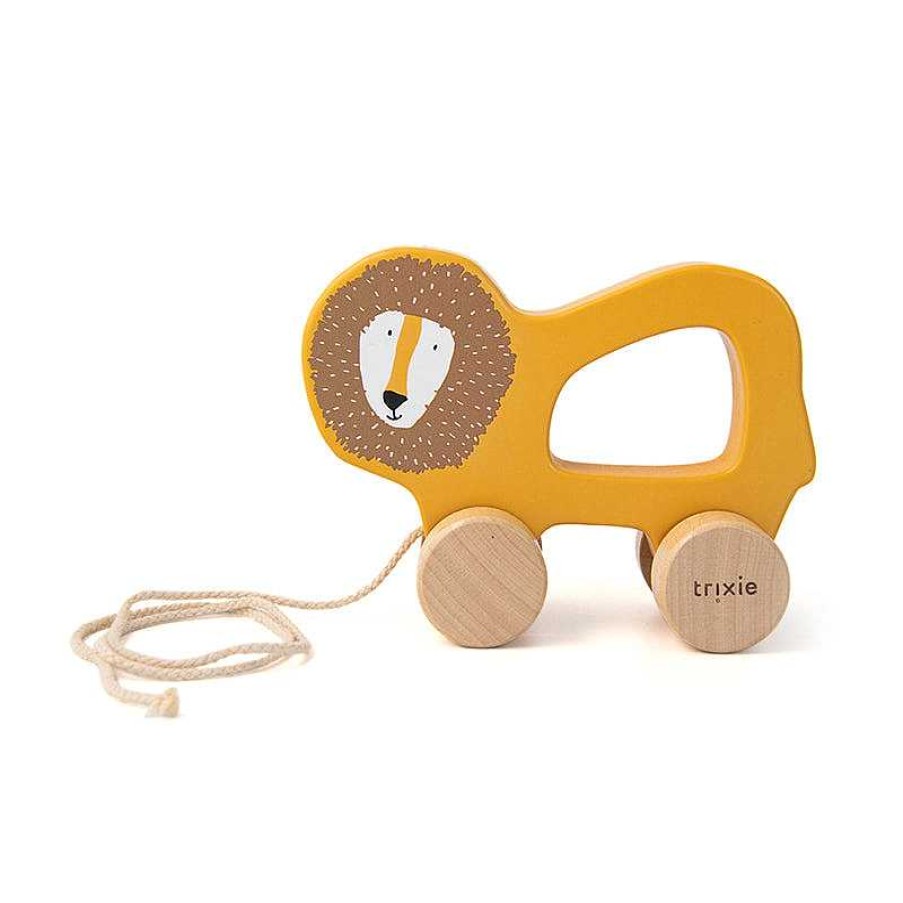 Kids Trixie Baby Jouets Co-Responsables | Jouet Tirer En Bois Lion - Trixie Baby