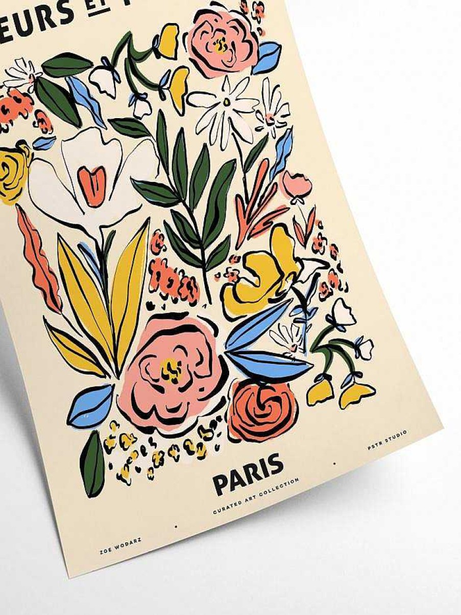 Maison & D Coration French Blossom Affiches, Posters D Co | Affiche 50X70 -Zoe - Fleurs Et Plantes - Paris