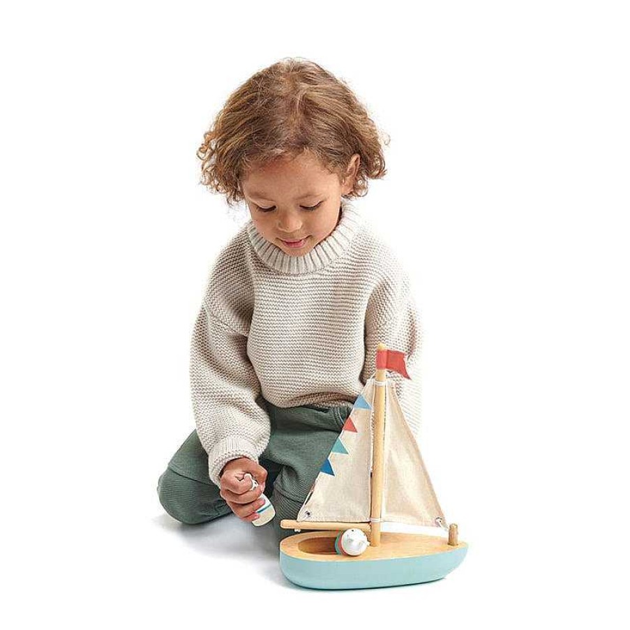 Kids Tender Leaf Jouets Co-Responsables | Bateau En Bois Sailaway - Tender Leaf