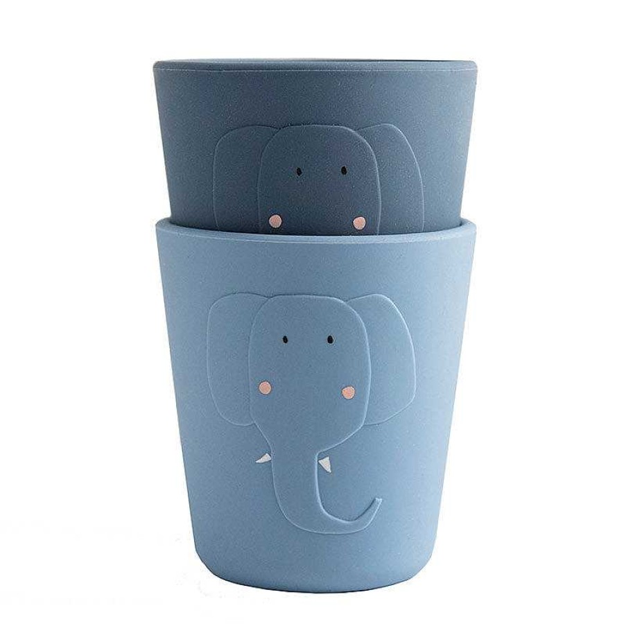 Maison & D Coration Trixie Baby Mugs, Tasses & Bols | Gobelet Silicone Set De 2 L Phant - Trixie Baby