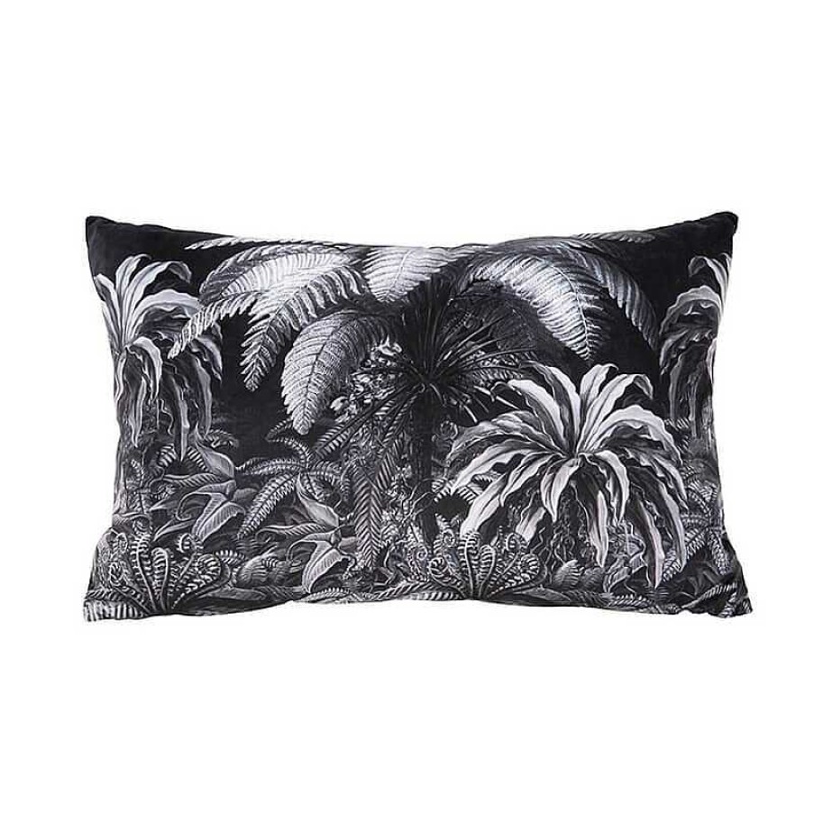 Maison & D Coration Present Time Coussins | Coussin Jungle Velvet Noir - Present Time