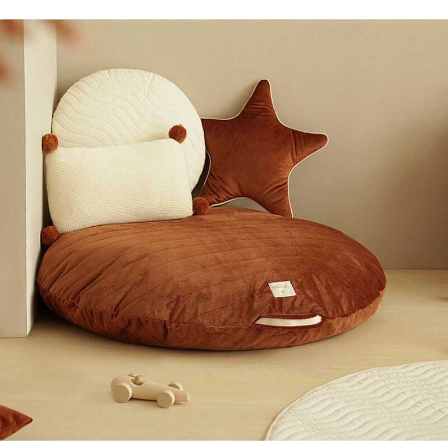 Kids Nobodinoz Coussins | Coussin De Sol Sahara Velvet Wild Brown - Nobodinoz