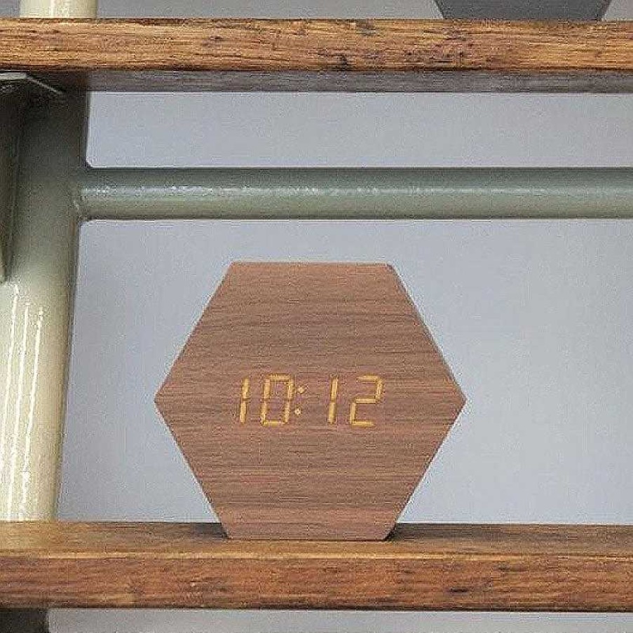 Maison & D Coration Karlsson Horloges, R Veils En Bois | R Veil Hexagone - Bois Fonc