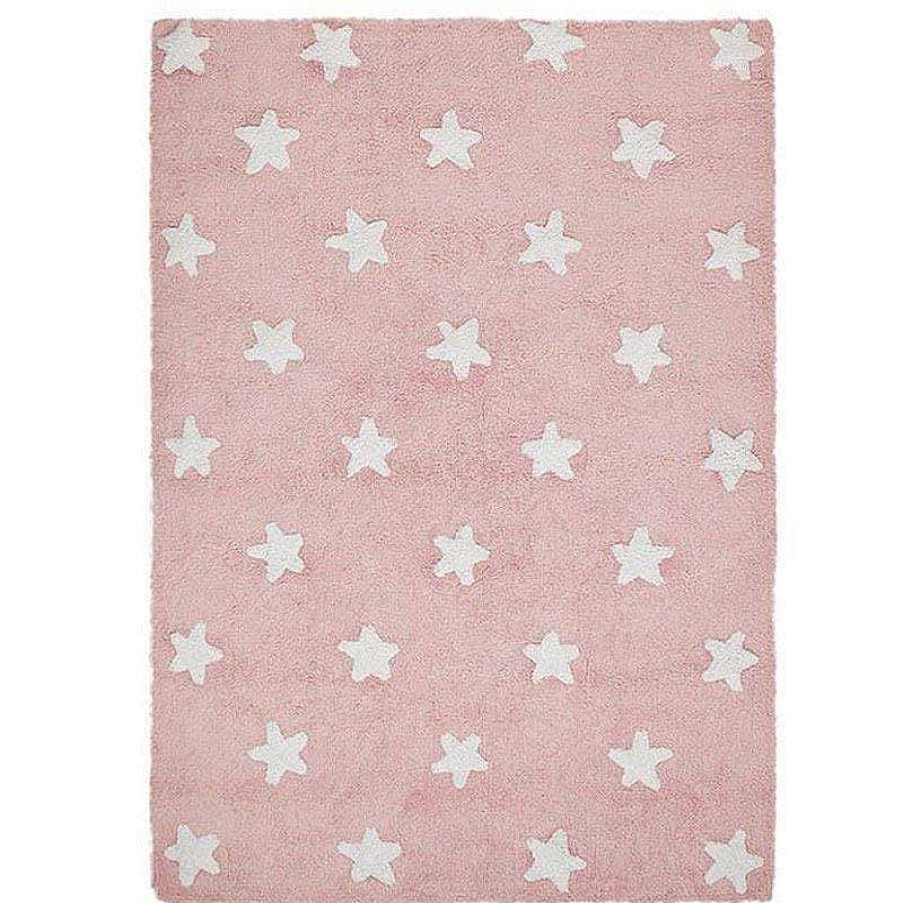 Maison & D Coration Lorena Canals Tapis | Tapis Rose - Etoiles Blanches