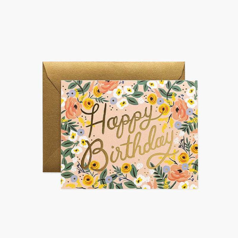 Lifestyle Rifle Paper Co. Anniversaires | Carte Double Anniversaire Florale - Rifle Paper Co