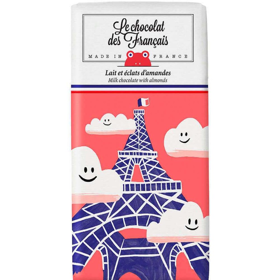 Epicerie Fine Le Chocolat des Français | La Tour Eiffel Nuages - Chocolat Lait Et Clats D'Amande