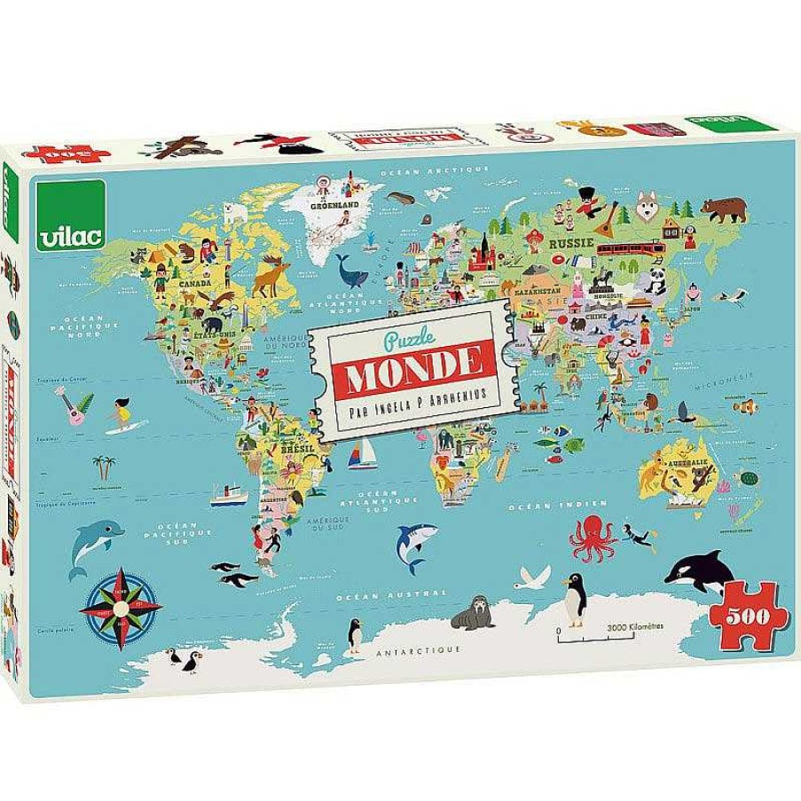 Kids Vilac Puzzles & Jeux De Soci T | Puzzle Carte Du Monde - Vilac