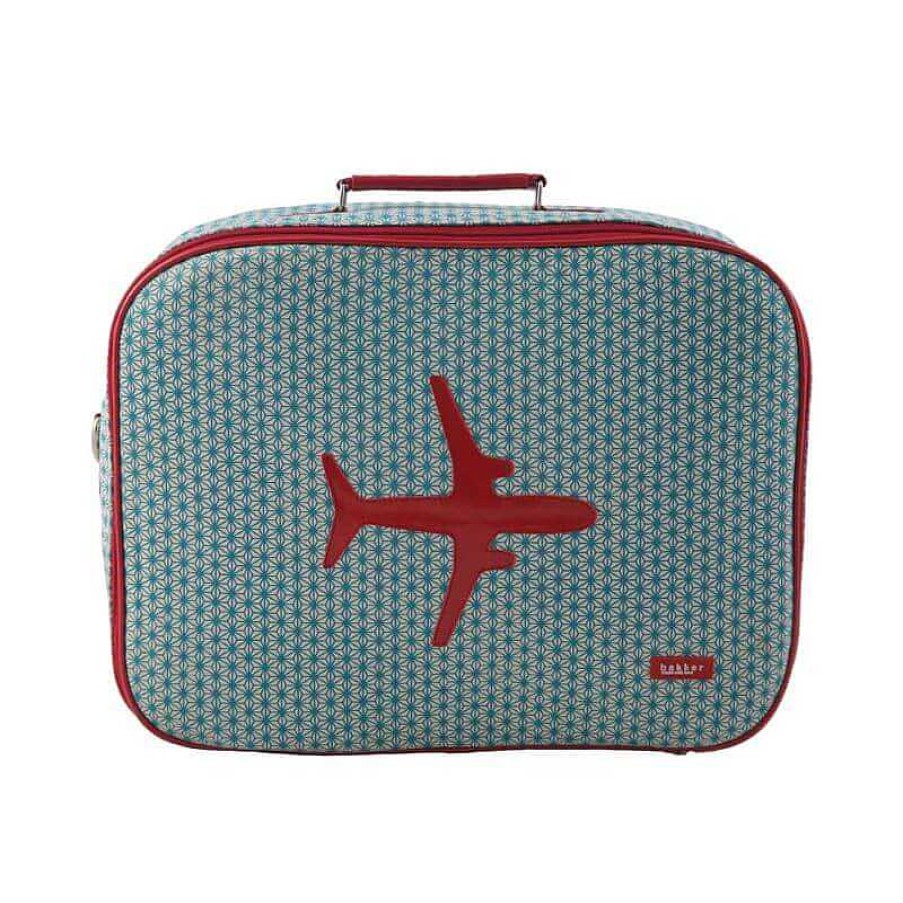 Kids Bakker Made With Love Valises | Valise Avion Canvas - Turquoise