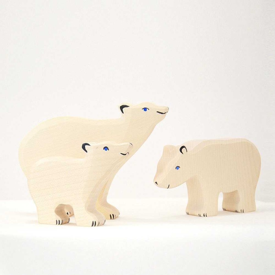 Kids Holztiger Figurines | Figurine En Bois - Petit Ours Polaire