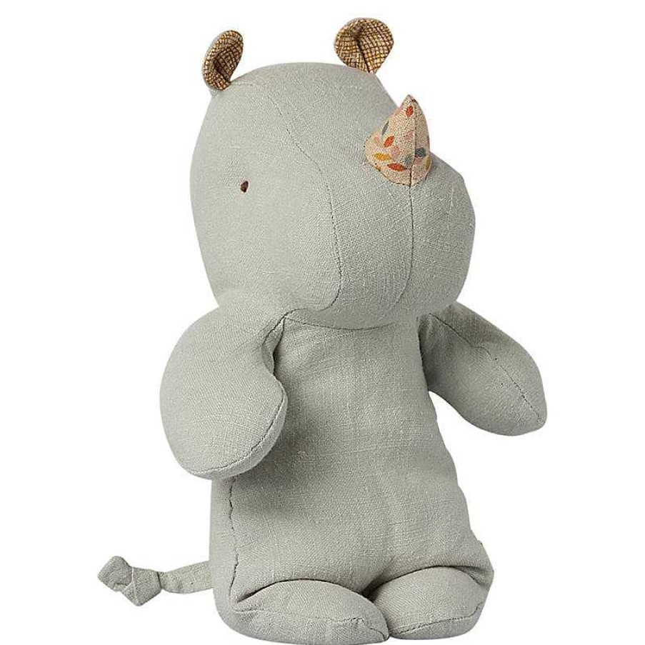 Kids Maileg Doudous & Peluches | Doudou Rhino - Bleu Pigeon