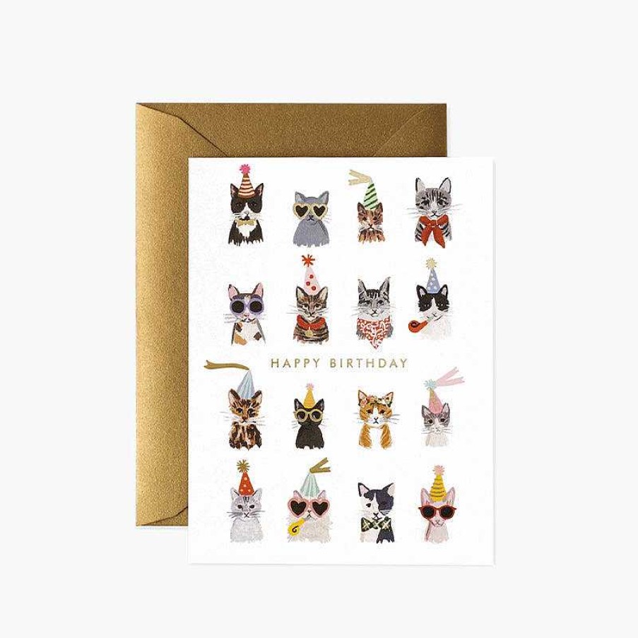 Lifestyle Rifle Paper Co. Anniversaires | Carte Double Anniversaire Chats - Rifle Paper Co