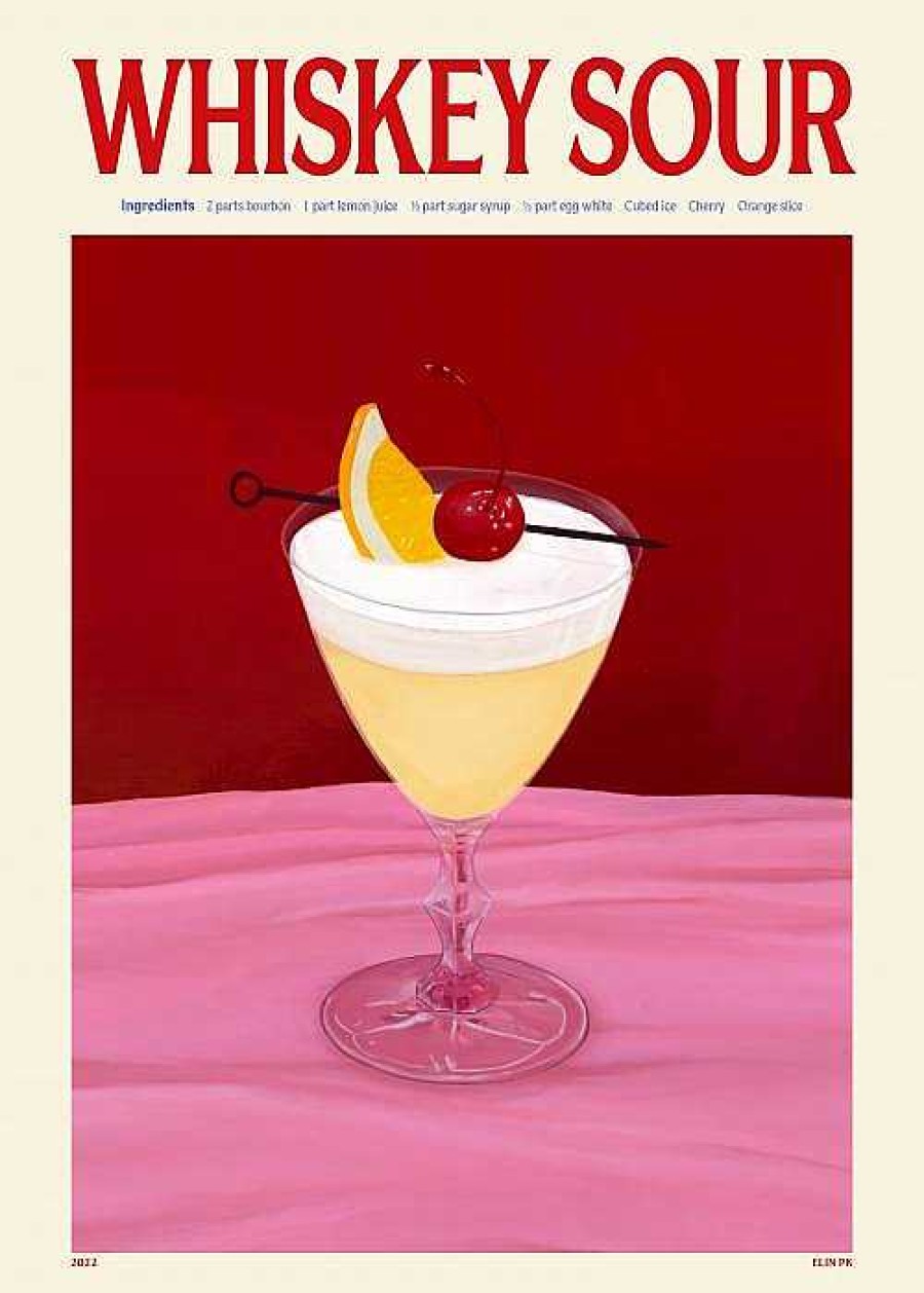 Maison & D Coration French Blossom Affiches, Posters D Co | Affiche 50X70 - Elin Pk Whiskey Sour