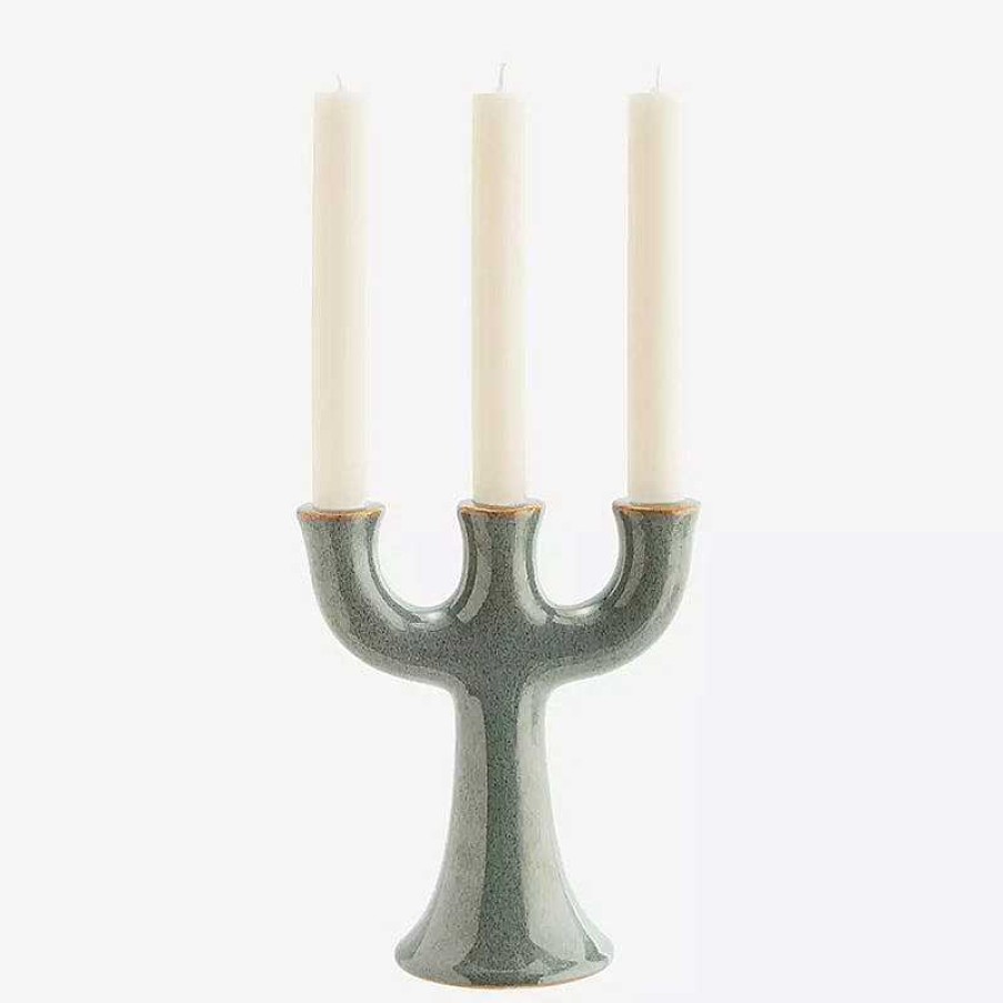 Maison & D Coration Madam Stoltz Bougeoirs Design | Chandelier Triple En Gr S - Vert Clair