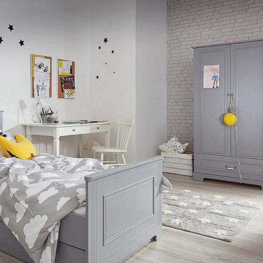 Kids Lorena Canals Tapis De Jeu, D' Veil & Chambre Enfant | Tapis Gris - Etoiles Blanches