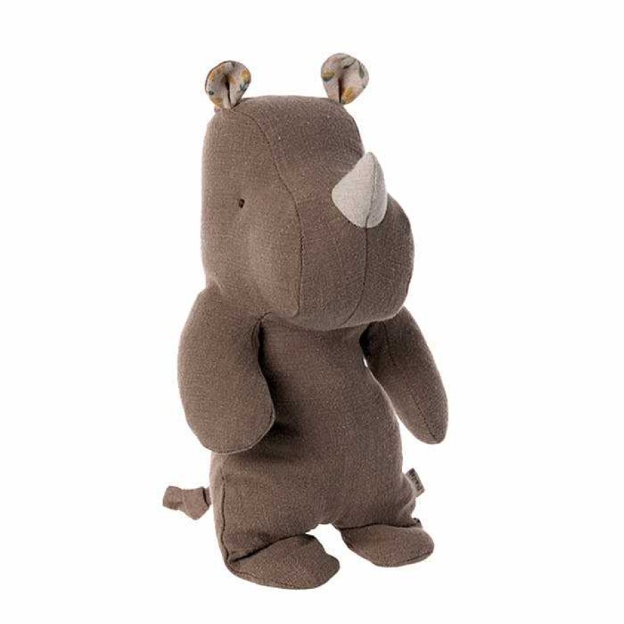 Kids Maileg Doudous & Peluches | Doudou Safari Friends Small Rhino Chocolat