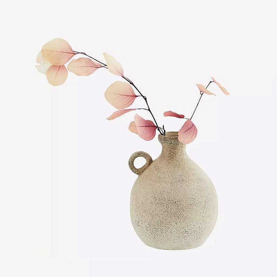 Maison & D Coration Madam Stoltz Vases | Madam Stoltz - Vase En Terre Cuite Beige Lav