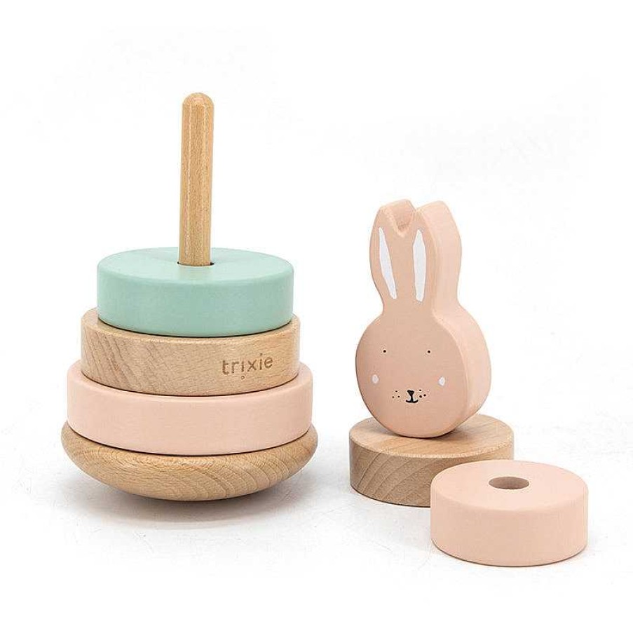 Kids Trixie Baby Jouets Ducatifs | Tour Empiler En Bois Lapin - Trixie Baby