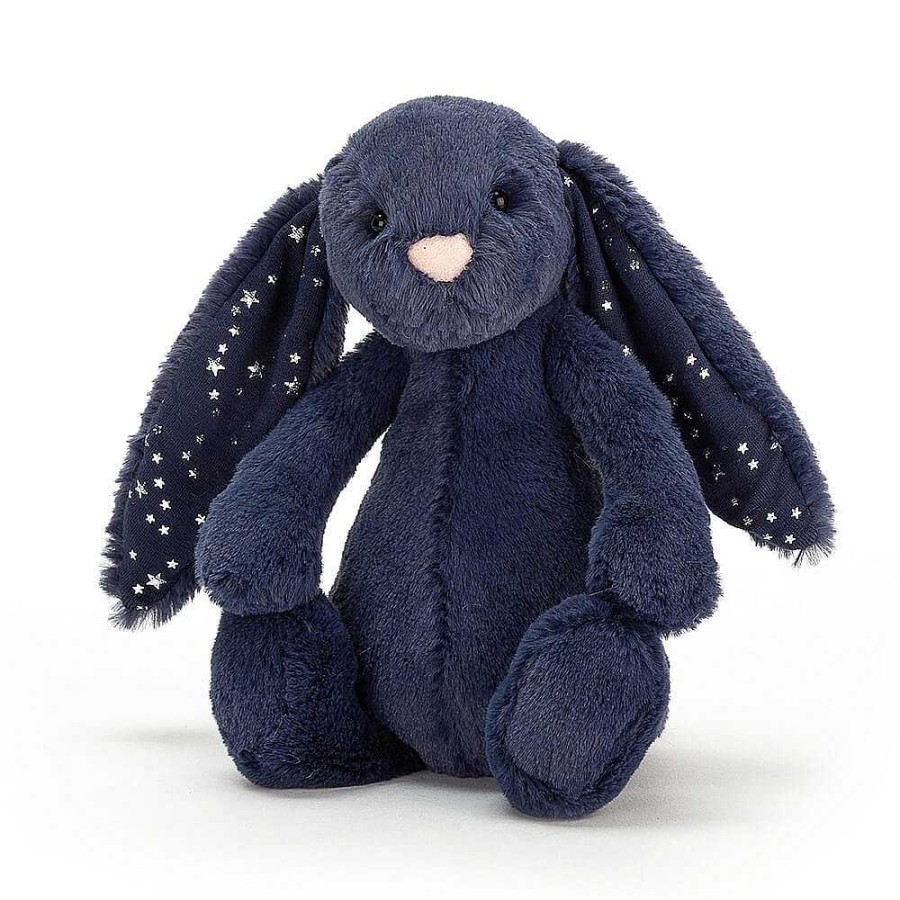 Kids Jellycat Doudous & Peluches | Jellycat - Bashful Lapin Bleu Nuit Toiles Small