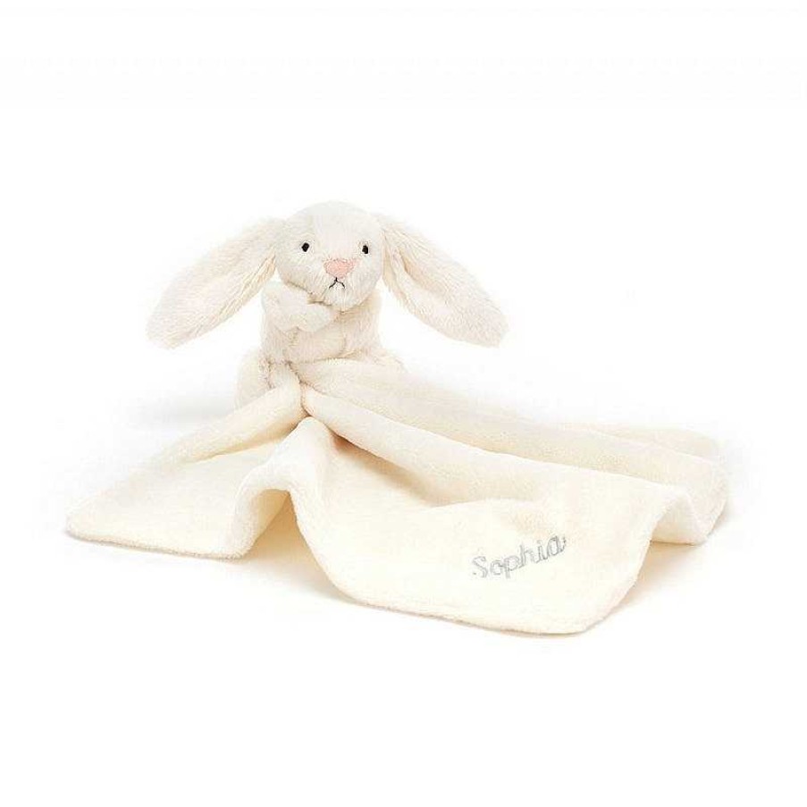 Kids Jellycat Doudous & Peluches | Doudou Plat Bashful - Lapin Blanc