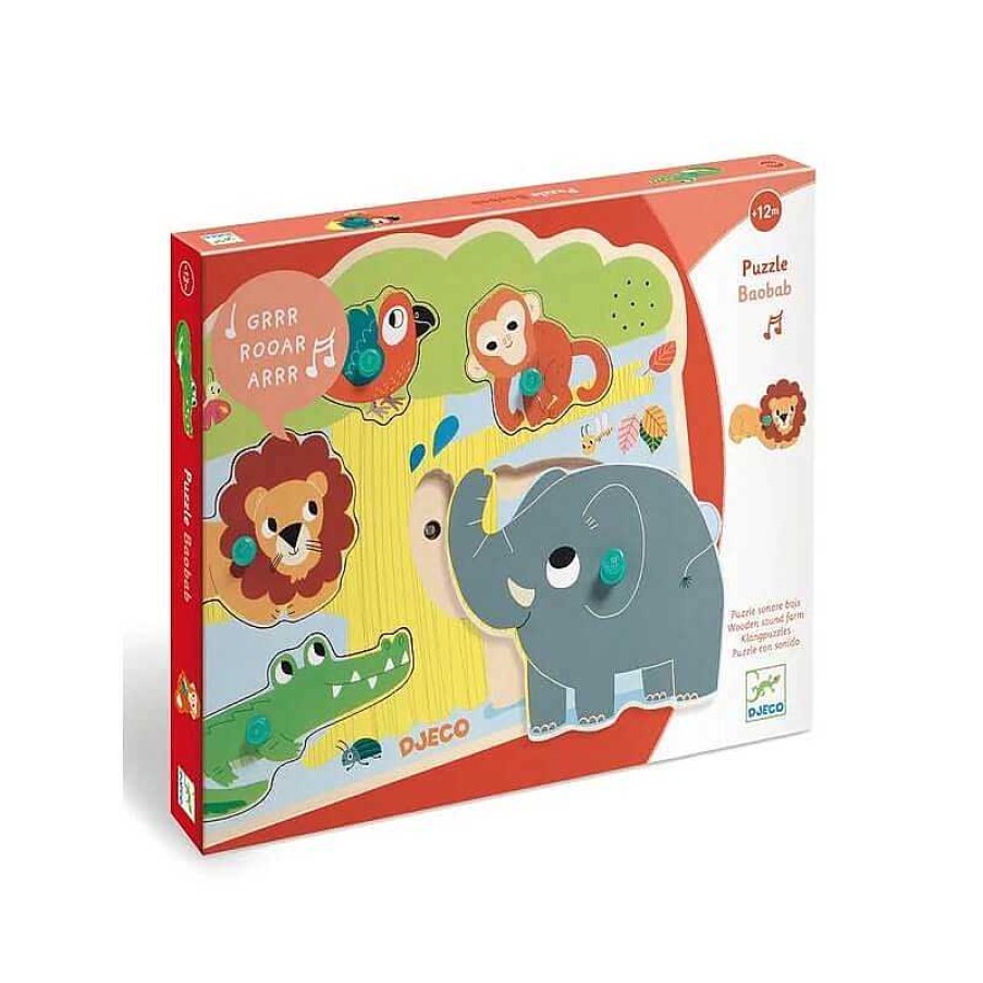 Kids Djeco Puzzles & Jeux De Soci T | Puzzle Sonore Baobab - Djeco