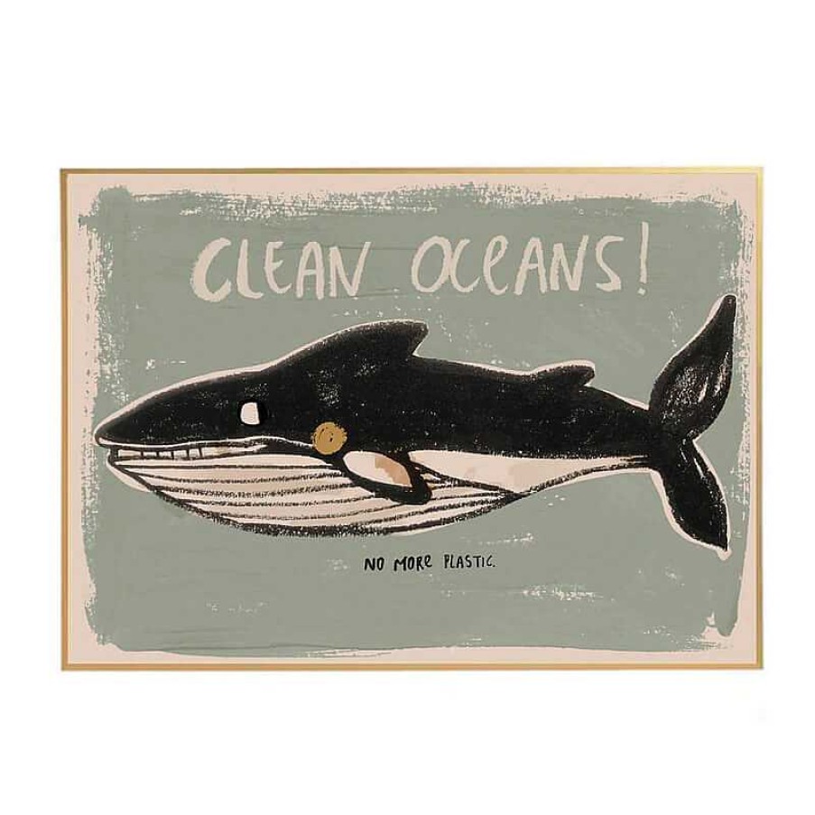 Kids Studioloco Affiches & Posters | Affiche Baleine " Clean Oceans " - Studioloco