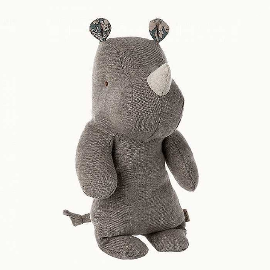 Kids Maileg Doudous & Peluches | Doudou Safari Friends Small Rhino Grey