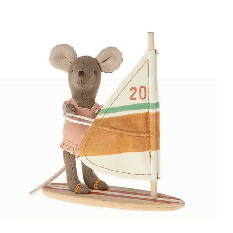 Kids Maileg Figurines | Figurine Souris Petite Soeur Surfer - Maileg