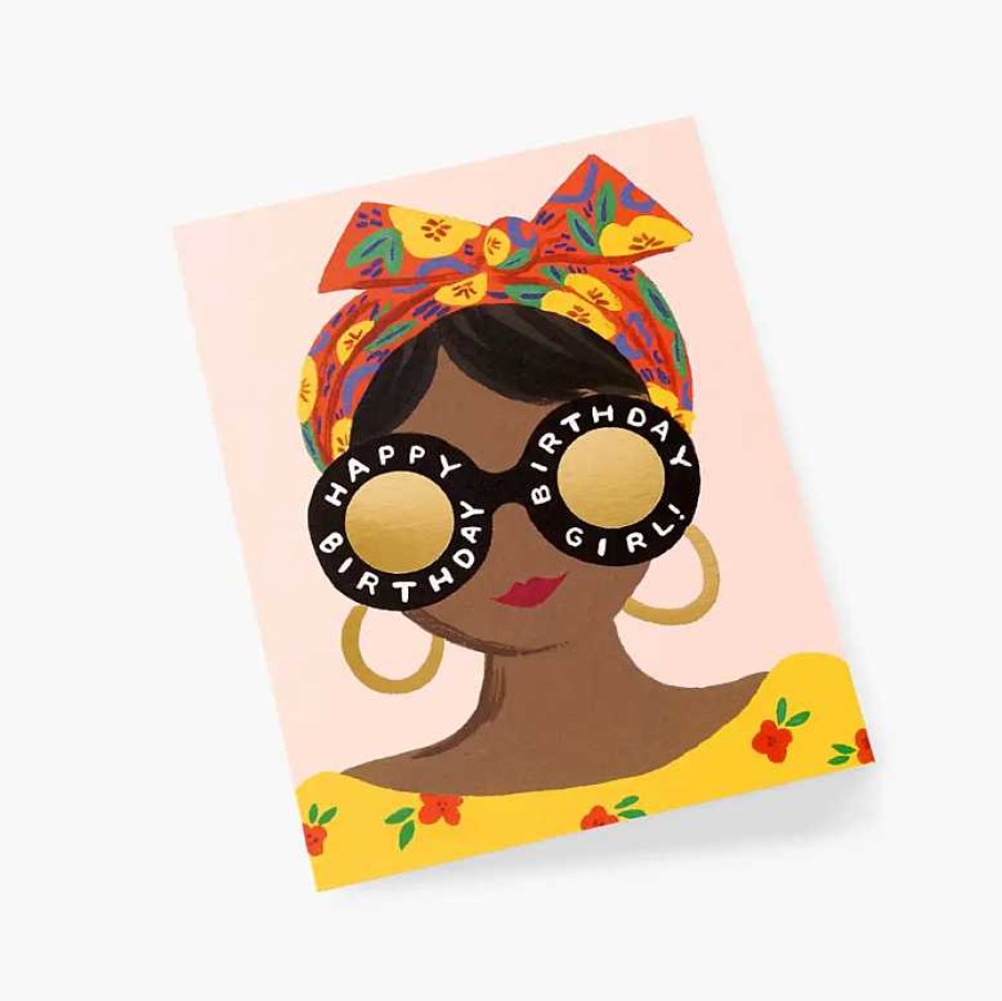 Lifestyle Rifle Paper Co. Anniversaires | Carte D'Anniversaire - Scarf Girl - Rifle Paper Co