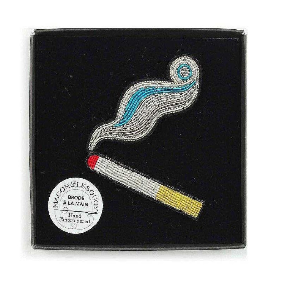 Femmes Macon et lesquoy Broches & Pin'S | Grande Broche Brod E - Cigarette Et Fum E