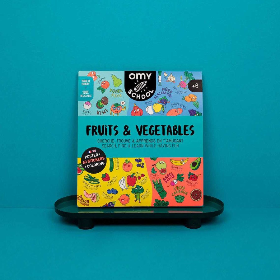 Kids OMY Design&Play Jeux Cr Atifs, De Loisir | Poster Didactique - Fruits & Vegetables - Omy